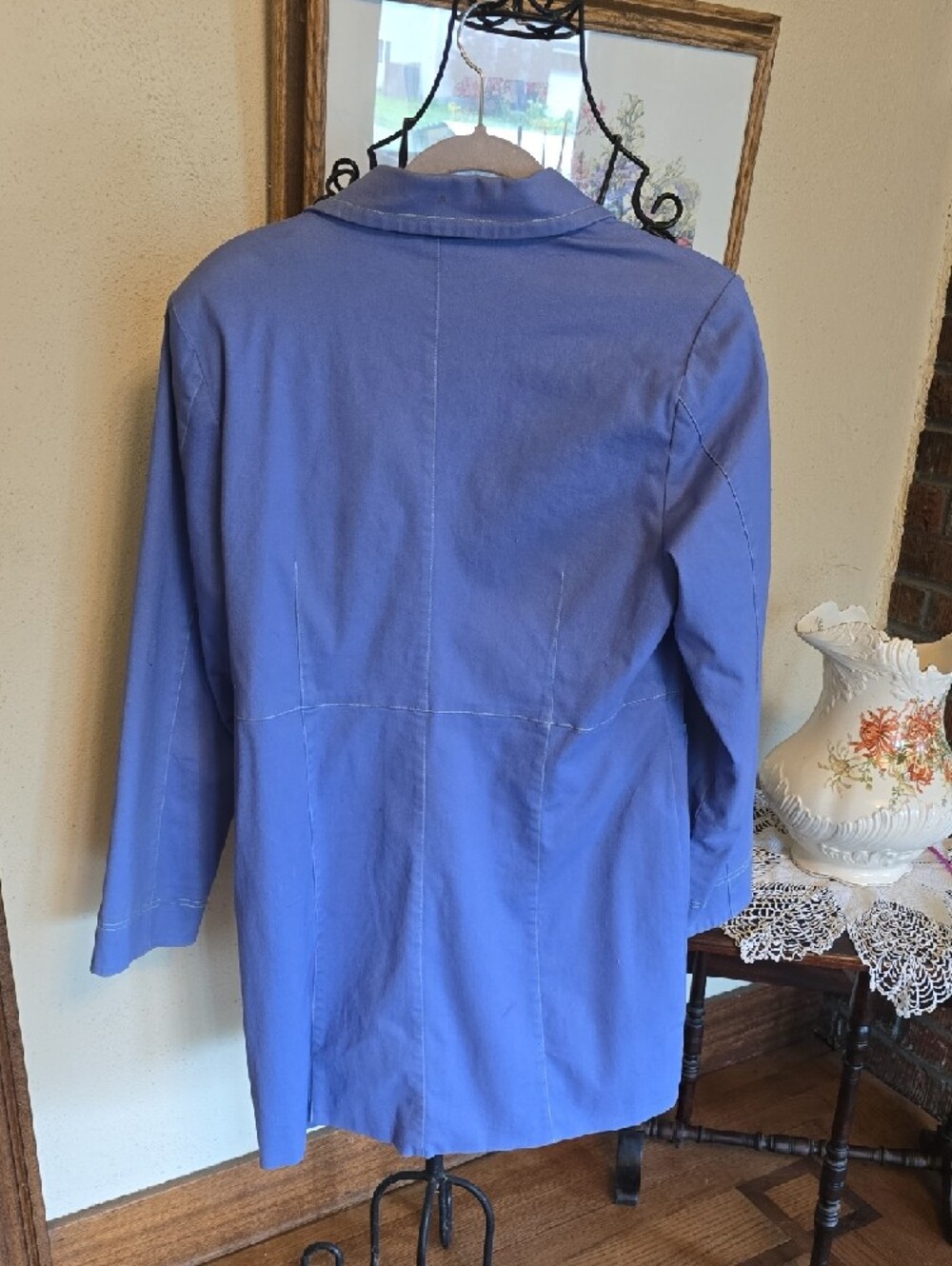Denim & Co. Blue Button-Front Jacket - Picture 3 of 4